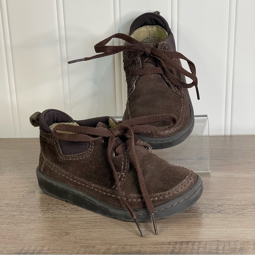 Baby‎ Gap Toddler sz 5 Brown Suede Leather Lace Up Shoes
